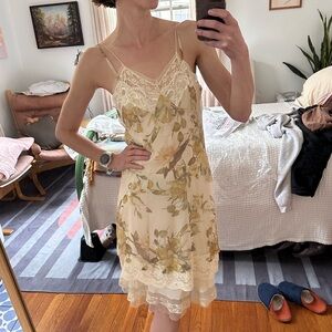 Christian Dior John Galliano SS 2005 Silk Lace Dress Floral Runway Vintage